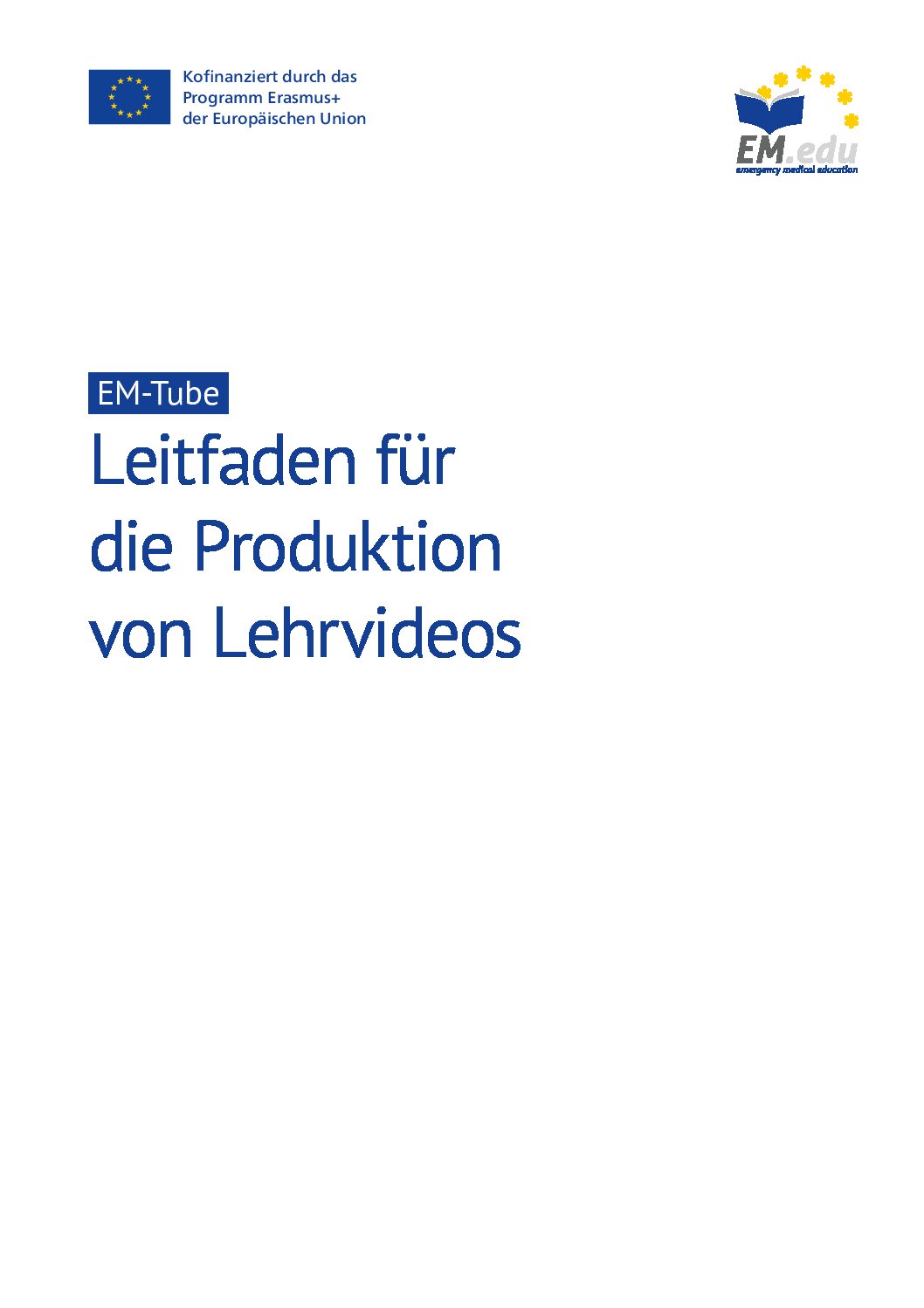 Publikation „EM-Tube – Leitfaden zur Produktion von Lehrvideos“
